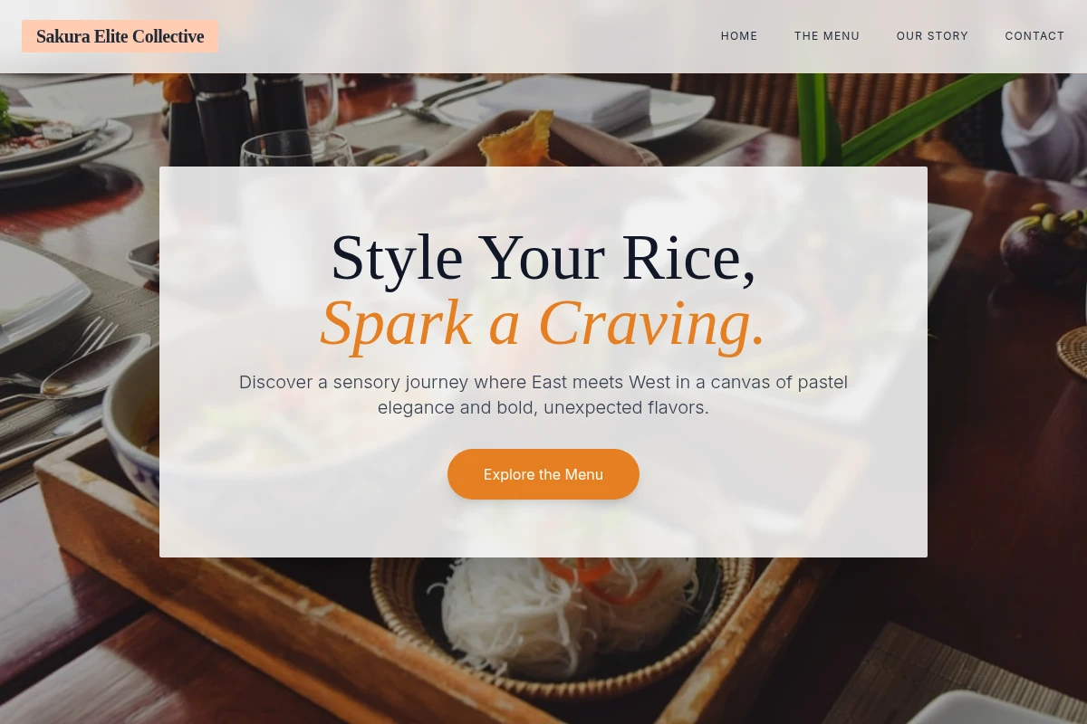 Pastel Asian Fusion Food