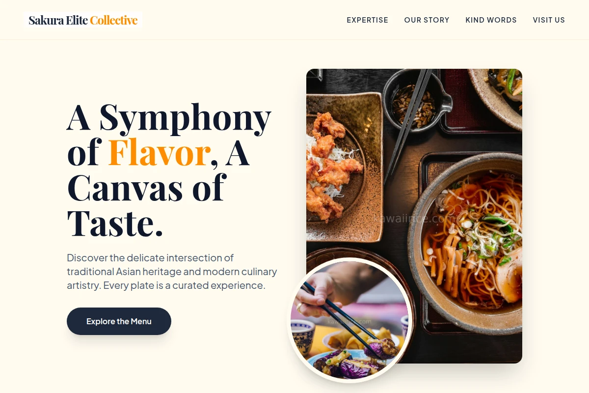 Pastel Asian Fusion Food